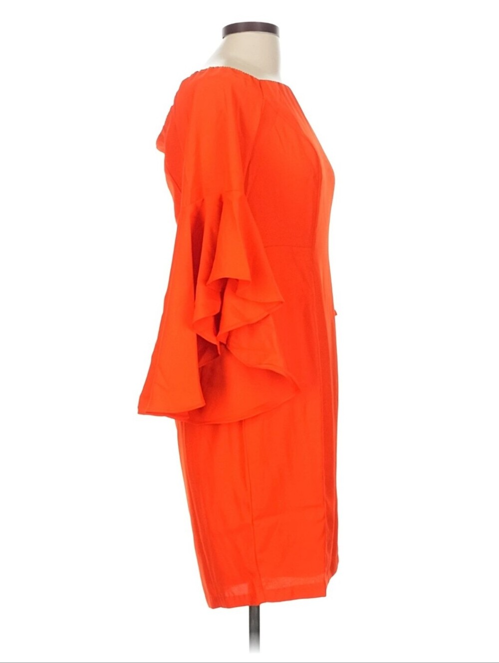 Venus Orange Ruffle-Sleeve Sheath Dress In Size 16 - Picture 3 of 9